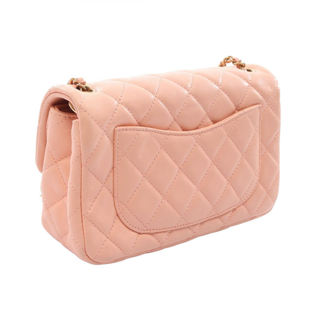 Chanel Shoulder Bag Mini Quilted 20 Salmon Pink Lambskin Mini Chain — view 2