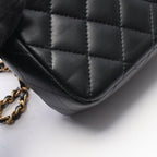Chanel Shoulder Bag Quilted Black Lambskin Crystal Coco Mini Chain — view 8
