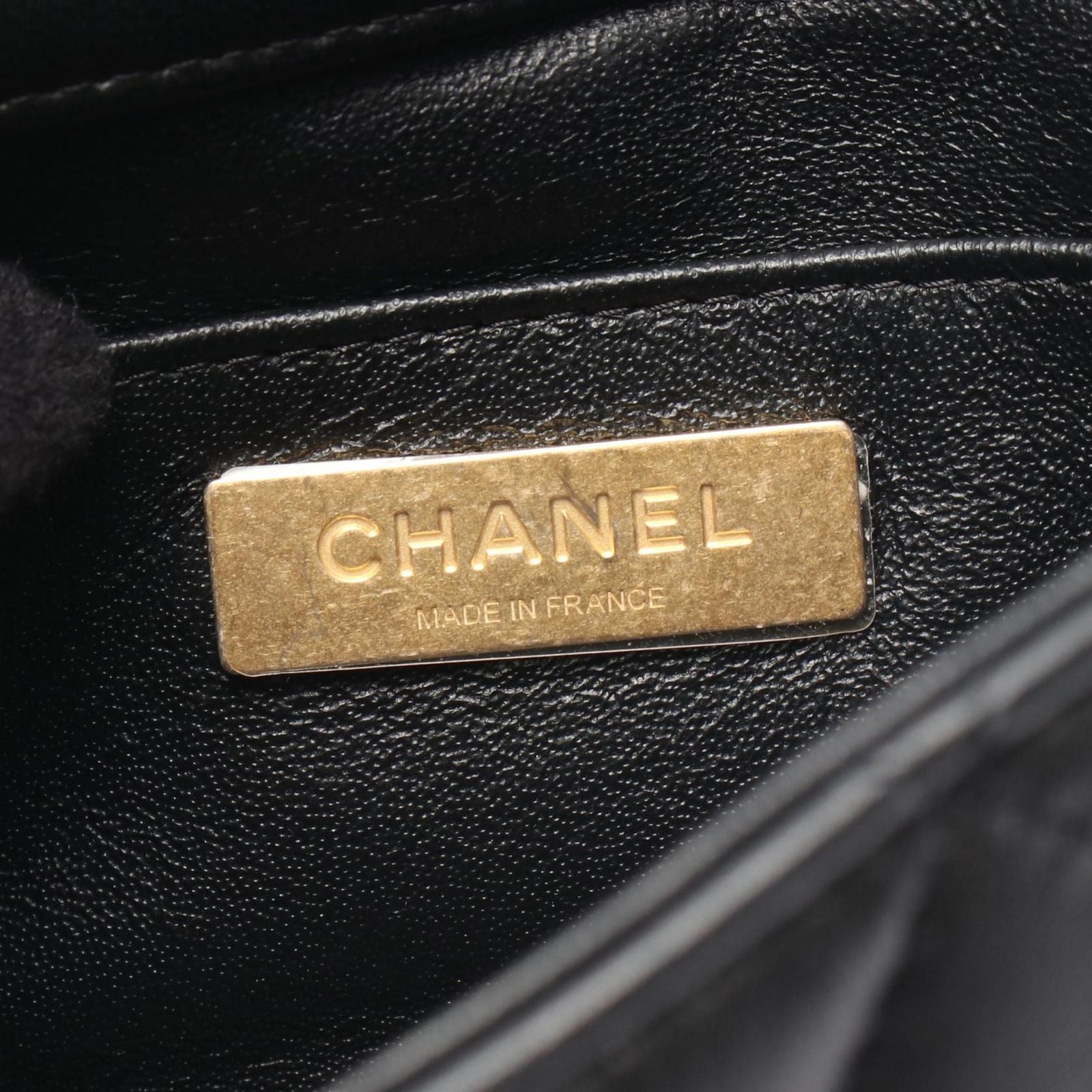 Chanel Shoulder Bag Quilted Black Lambskin Crystal Coco Mini Chain — view 4