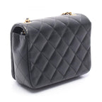 Chanel Shoulder Bag Quilted Black Lambskin Crystal Coco Mini Chain — view 2