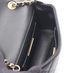 Chanel Shoulder Bag Quilted Black Lambskin Crystal Coco Mini Chain — view 3