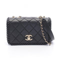 Chanel Shoulder Bag Quilted Full Flap Black Leather Chain