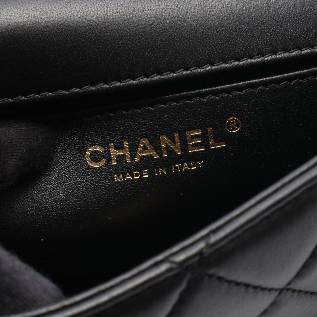 Chanel Shoulder Bag Quilted Full Flap Black Leather Chain — view 4