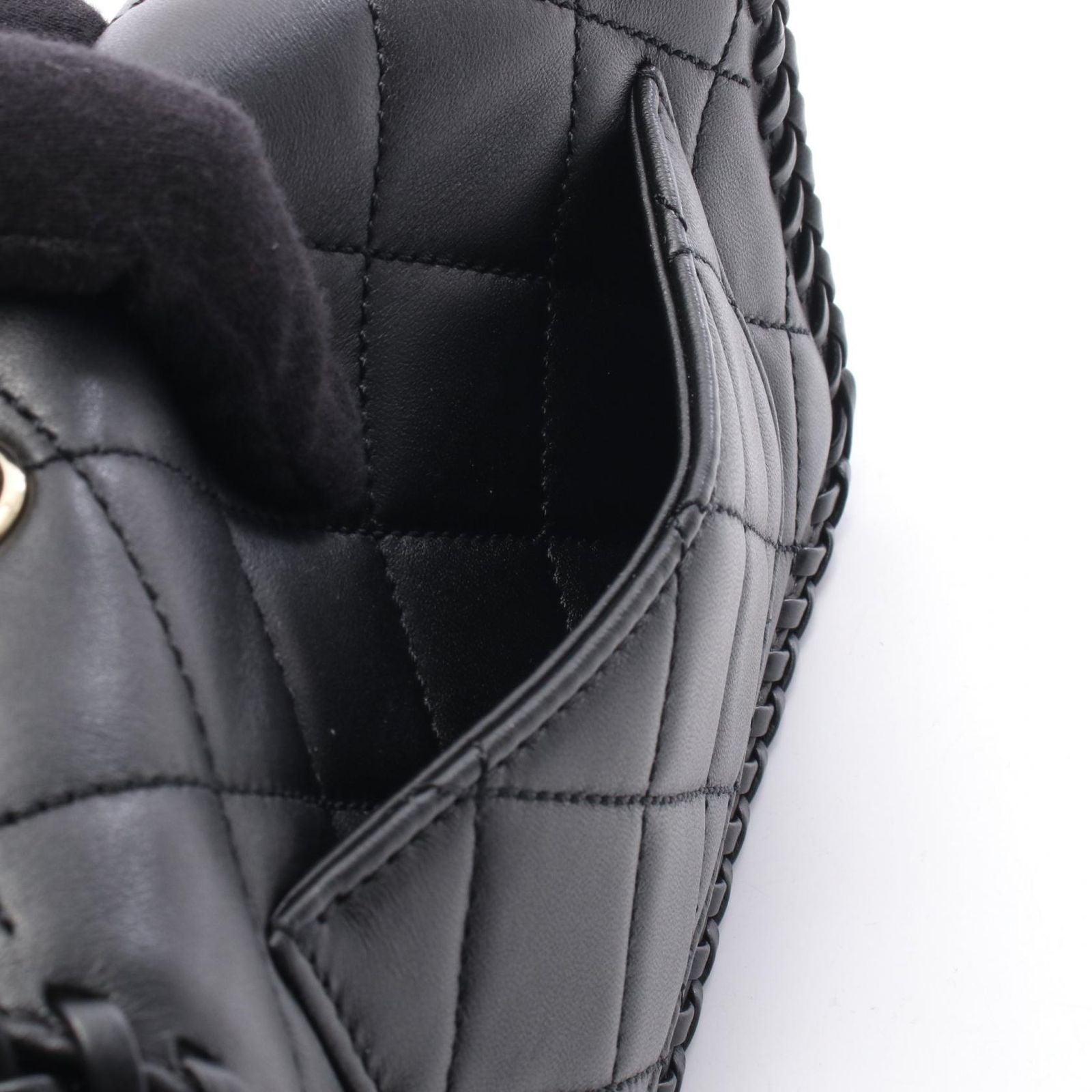 Chanel Shoulder Bag Quilted Full Flap Black Leather Chain — view 6