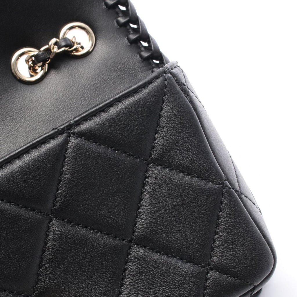 Chanel Shoulder Bag Quilted Full Flap Black Leather Chain — view 7