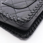 Chanel Shoulder Bag Quilted Full Flap Black Leather Chain — view 8