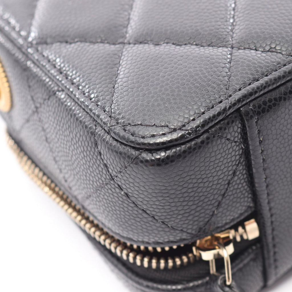 Chanel Shoulder Bag Quilted Mini Black Caviar Leather — view 7