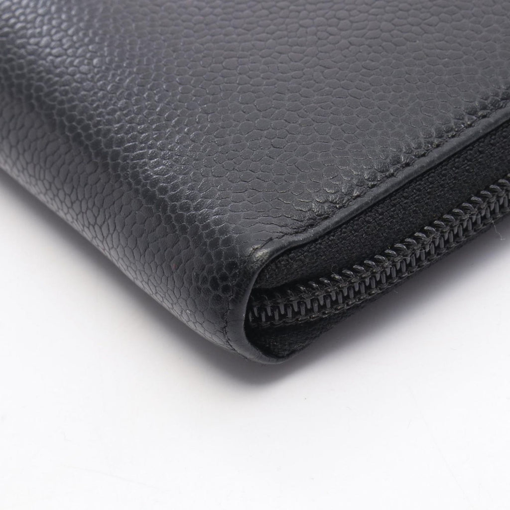 Chanel Round Wallet CC Logo Black Caviar Leather CC — view 8