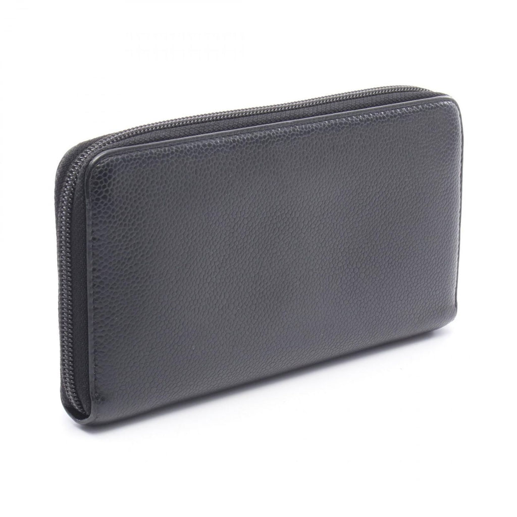 Chanel Round Wallet CC Logo Black Caviar Leather CC — view 2