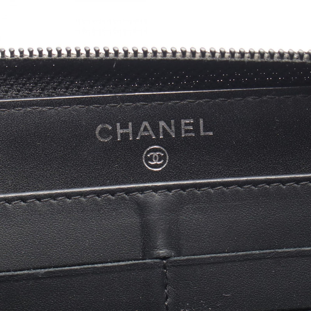 Chanel Round Wallet CC Logo Black Caviar Leather CC — view 5