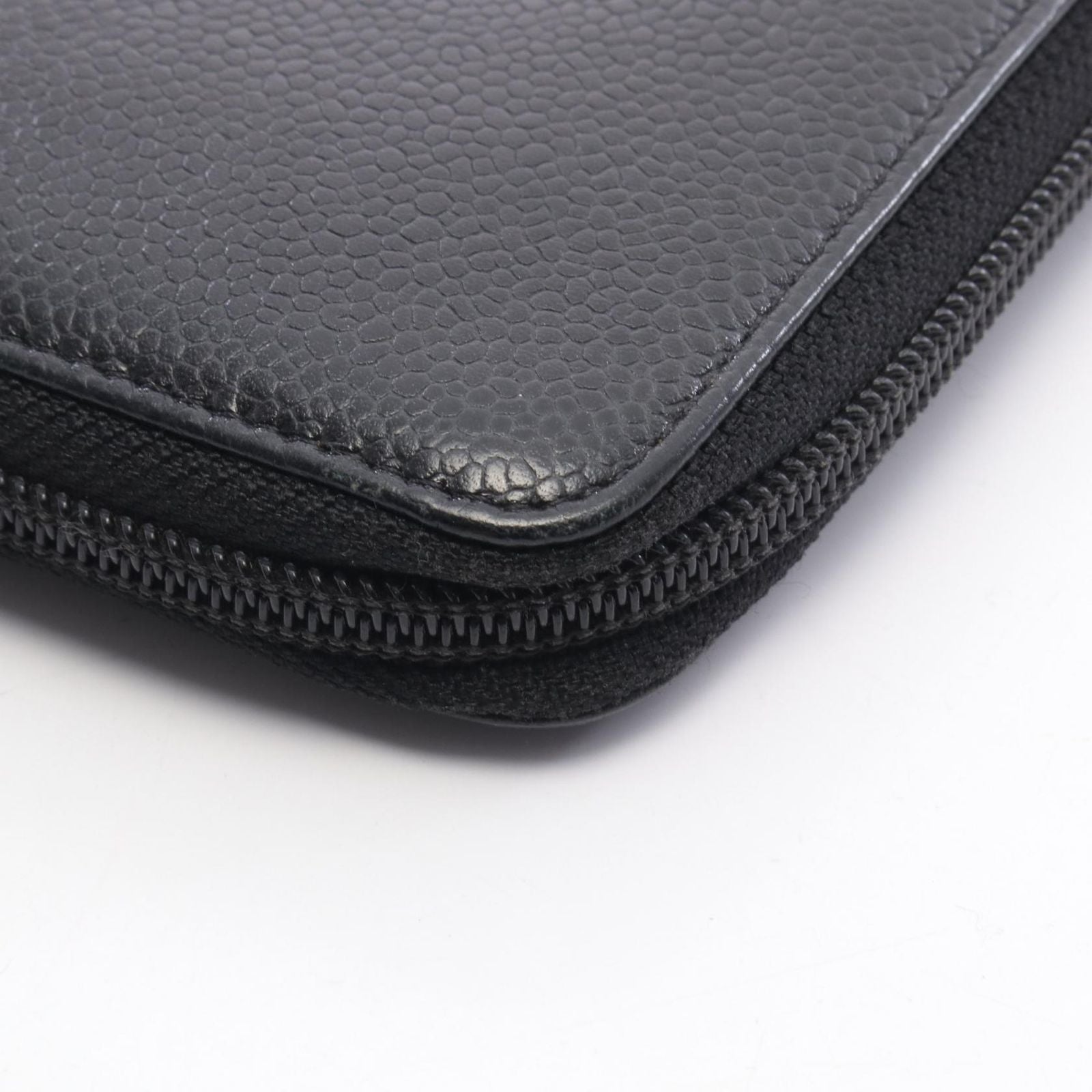 Chanel Round Wallet CC Logo Black Caviar Leather CC — view 9