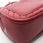 Chanel Shoulder Bag Top Handle Blanc Stitch Mini 2-Way Red Lambskin Top Chain — view 8