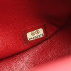 Chanel Shoulder Bag Top Handle Blanc Stitch Mini 2-Way Red Lambskin Top Chain — view 5