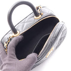 Chanel Shoulder Bag Quilted Mini Bowling 2-Way Black Lambskin — view 3