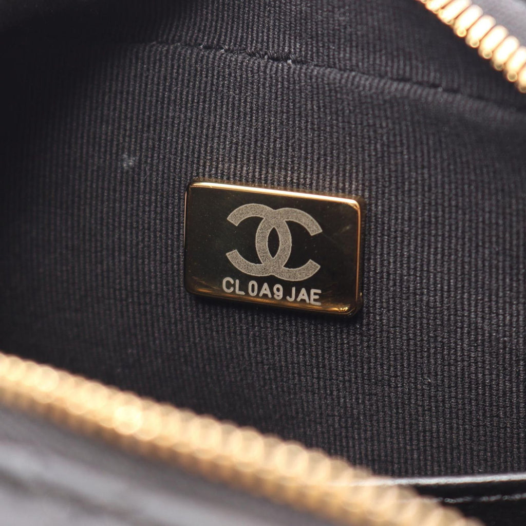 Chanel Shoulder Bag Quilted Mini Bowling 2-Way Black Lambskin — view 5