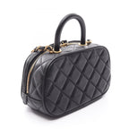 Chanel Shoulder Bag Quilted Mini Bowling 2-Way Black Lambskin — view 2