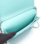 Chanel Shoulder Bag Matelasse Cobalt Blue Lambskin Chain Wallet — view 3