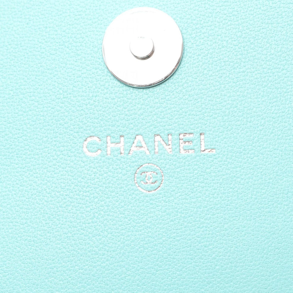 Chanel Shoulder Bag Matelasse Cobalt Blue Lambskin Chain Wallet — view 4