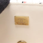 Chanel Shoulder Bag Mini Quilted 20 White Pink Black Fabric Leather Chain — view 5