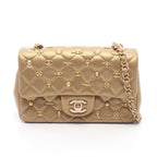 Chanel Shoulder Bag Mini Quilted 20 Gold Leather Mini Icon Charm Chain