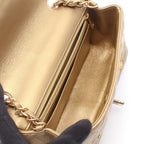 Chanel Shoulder Bag Mini Quilted 20 Gold Leather Mini Icon Charm Chain — view 3