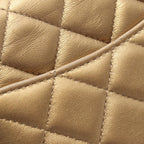 Chanel Shoulder Bag Mini Quilted 20 Gold Leather Mini Icon Charm Chain — view 9