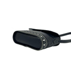 Saint Laurent Cutout Logo Charm Leather Shoulder Bag Navy — view 8
