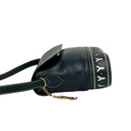 Saint Laurent Cutout Logo Charm Leather Shoulder Bag Navy — view 5