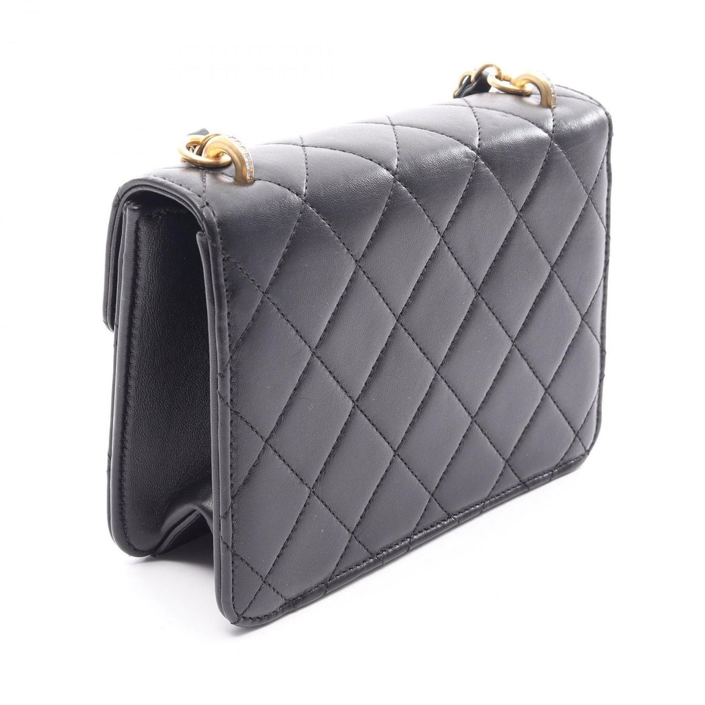 Chanel Shoulder Bag Quilted Black Lambskin Mini Chain — view 2
