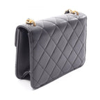 Chanel Shoulder Bag Quilted Black Lambskin Mini Chain — view 2