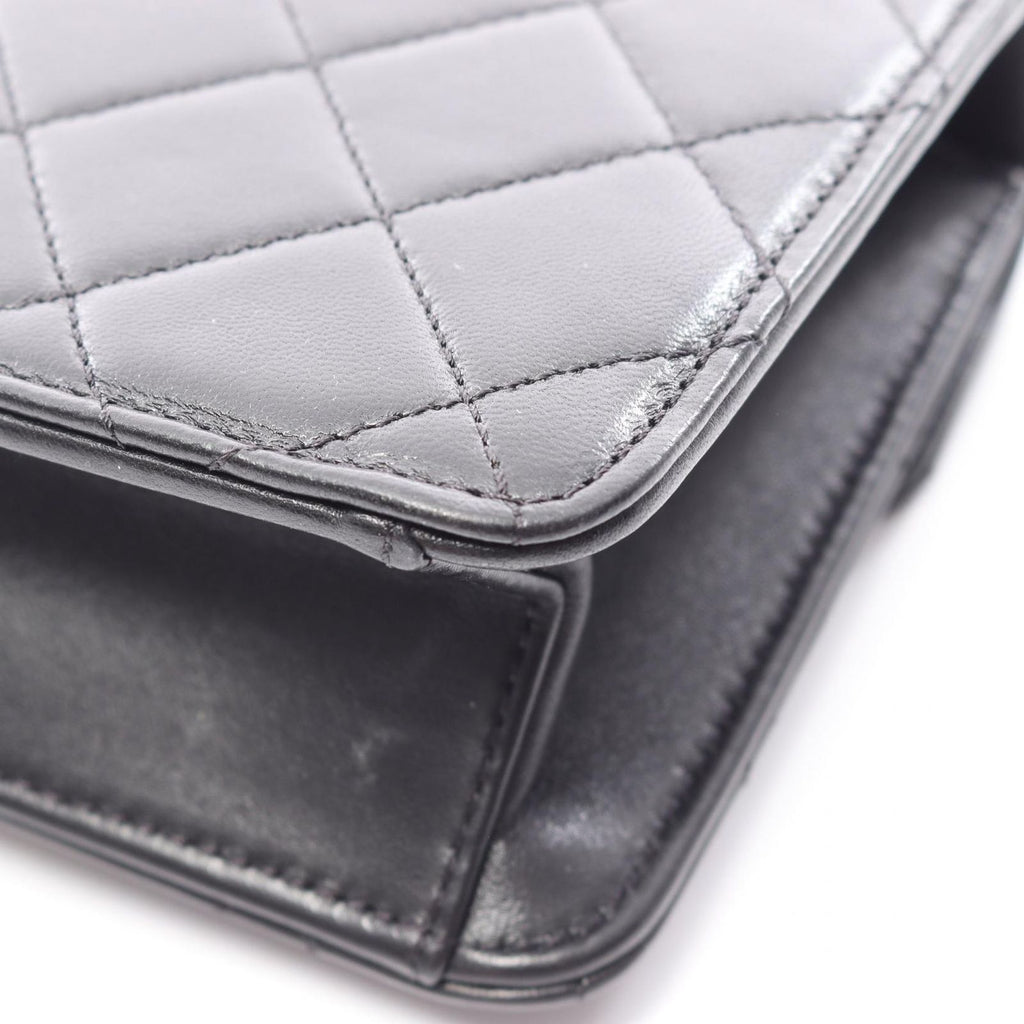 Chanel Shoulder Bag Quilted Black Lambskin Mini Chain — view 7