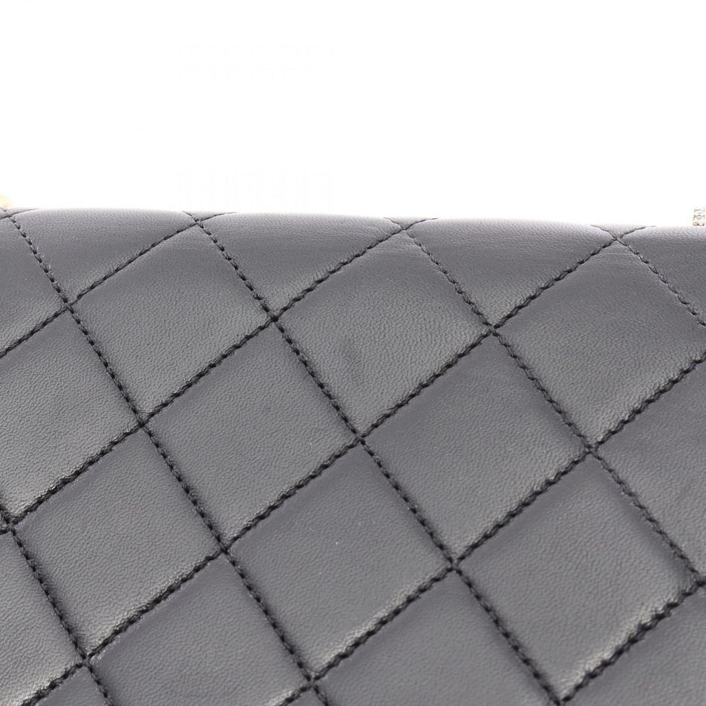Chanel Shoulder Bag Quilted Black Lambskin Mini Chain — view 8