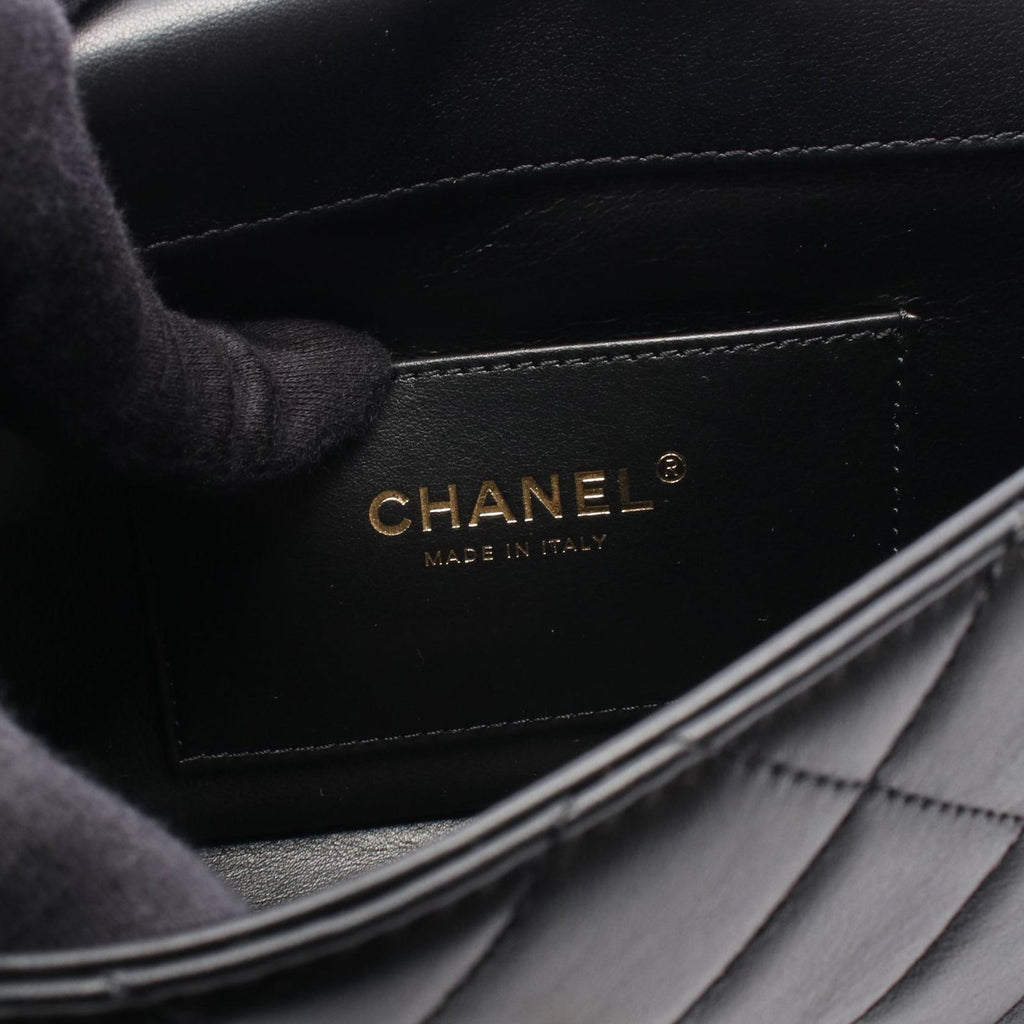 Chanel Shoulder Bag Mini Flap Quilted Black Lambskin Small Chain — view 4
