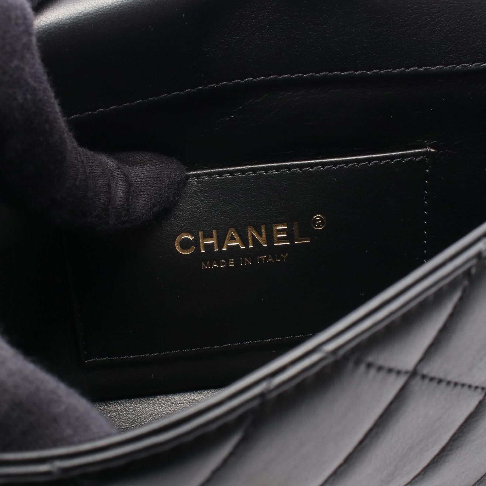 Chanel Shoulder Bag Mini Flap Quilted Black Lambskin Small Chain — view 4