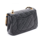 Chanel Shoulder Bag Mini Flap Quilted Black Lambskin Small Chain — view 2