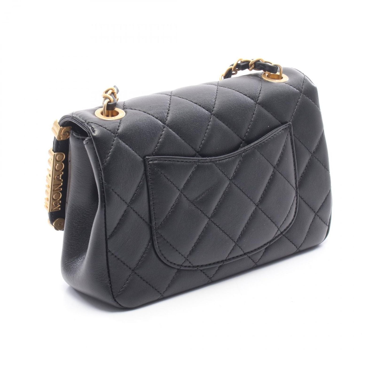Chanel Shoulder Bag Mini Flap Quilted Black Lambskin Small Chain — view 2