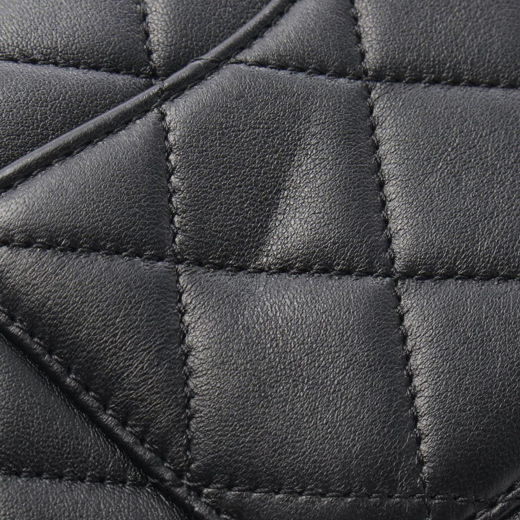 Chanel Shoulder Bag Mini Flap Quilted Black Lambskin Small Chain — view 7