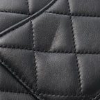 Chanel Shoulder Bag Mini Flap Quilted Black Lambskin Small Chain — view 7