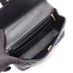 Chanel Shoulder Bag Quilted Top Handle 2-Way Black Lambskin Chain — view 3
