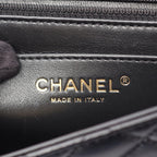 Chanel Shoulder Bag Quilted Top Handle 2-Way Black Lambskin Chain — view 4