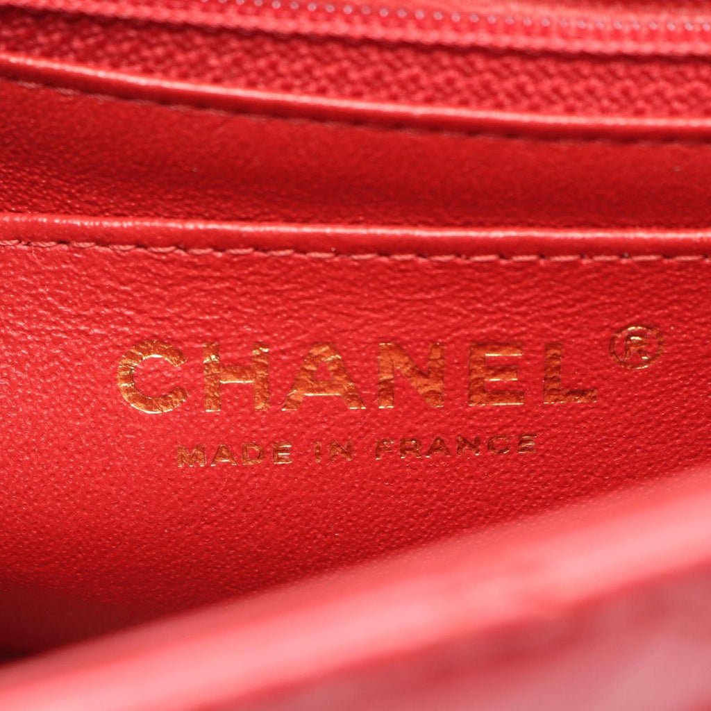 Chanel Shoulder Bag 2.55 Red Calf Mini Quilted Chain — view 4