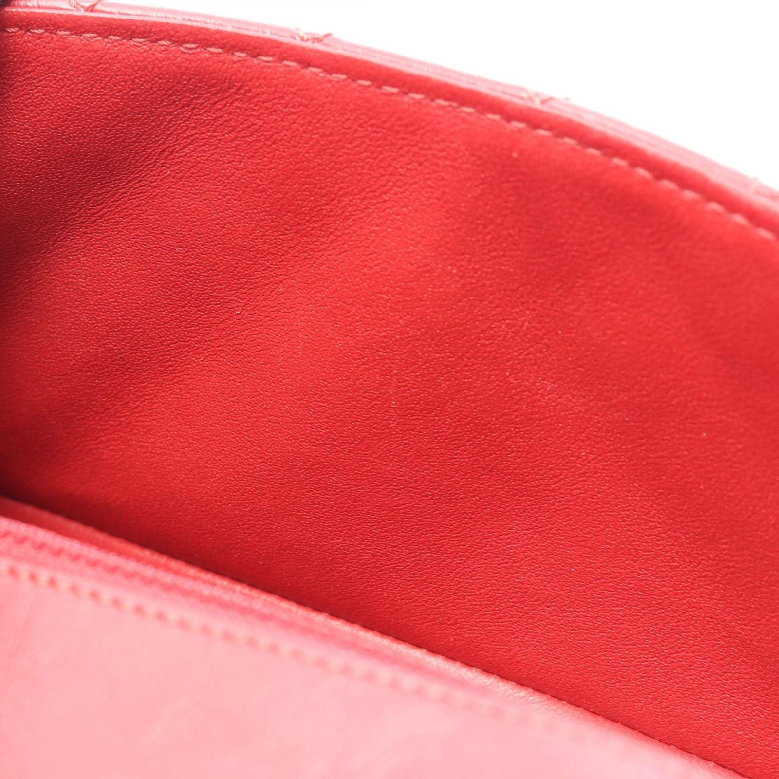 Chanel Shoulder Bag 2.55 Red Calf Mini Quilted Chain — view 6