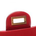 Chanel Shoulder Bag 2.55 Red Calf Mini Quilted Chain — view 8