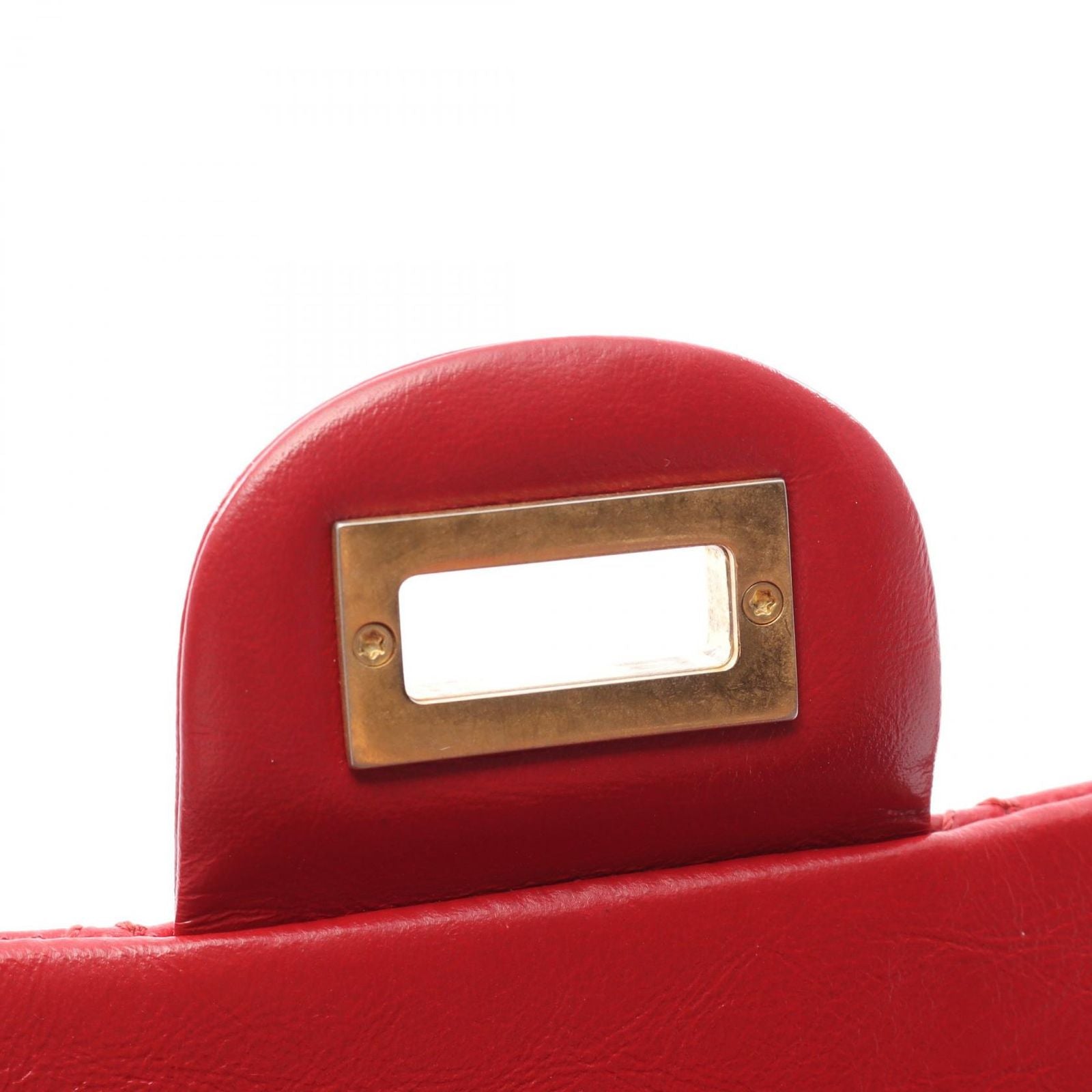 Chanel Shoulder Bag 2.55 Red Calf Mini Quilted Chain — view 8