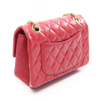 Chanel Shoulder Bag 2.55 Red Calf Mini Quilted Chain — view 2