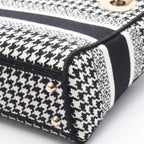 Dior Handbag Lady D-lite Mini Houndstooth 2-Way White Black Canvas Lady Dior — view 6