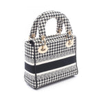 Dior Handbag Lady D-lite Mini Houndstooth 2-Way White Black Canvas Lady Dior — view 2