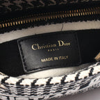 Dior Handbag Lady D-lite Mini Houndstooth 2-Way White Black Canvas Lady Dior — view 4