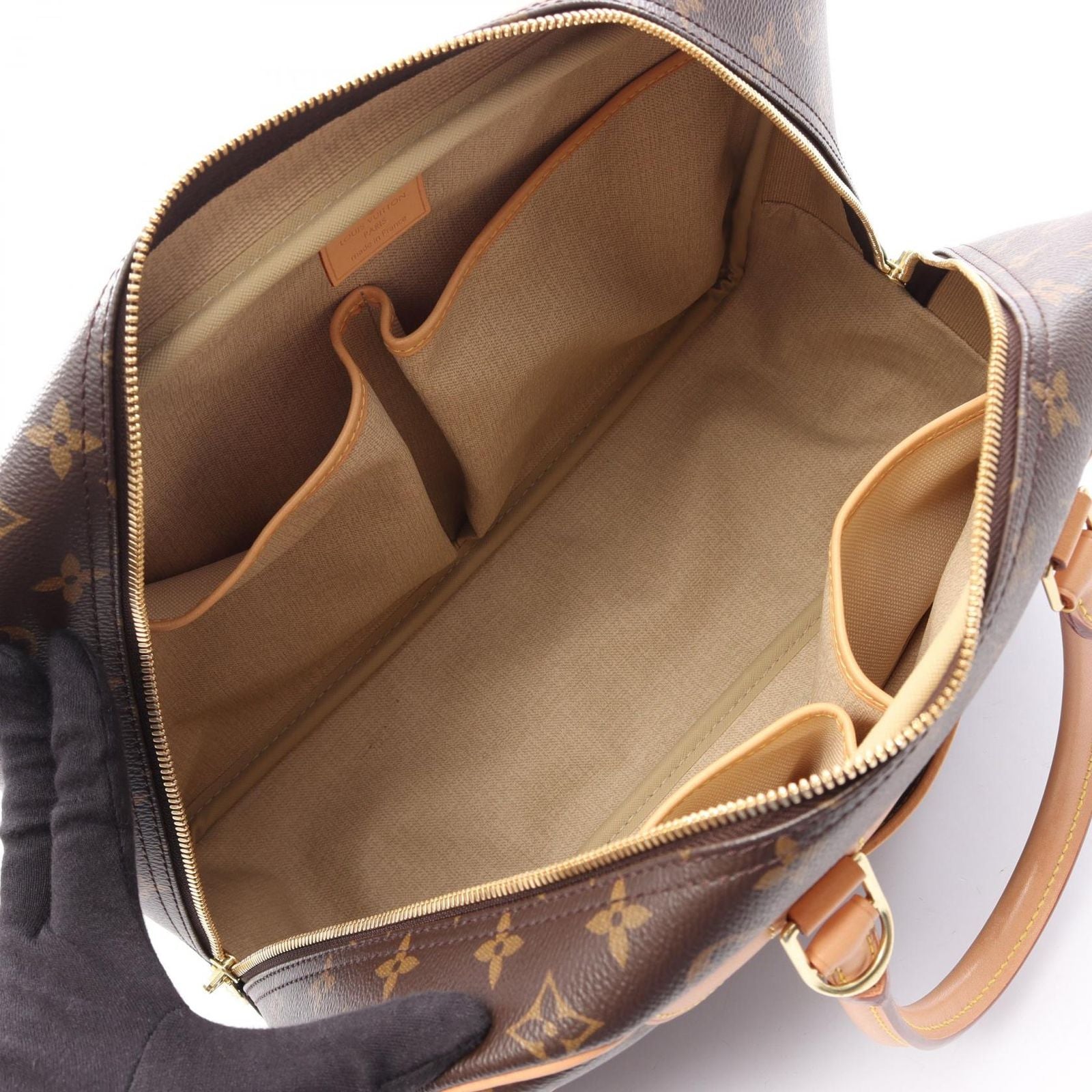 Louis Vuitton Handbag Deauville Bowling Vanity Monogram Canvas Leather — view 3