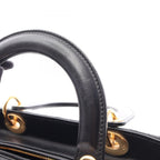 Dior Handbag Lady Dior Cannage 2-Way Black Leather Tote — view 9